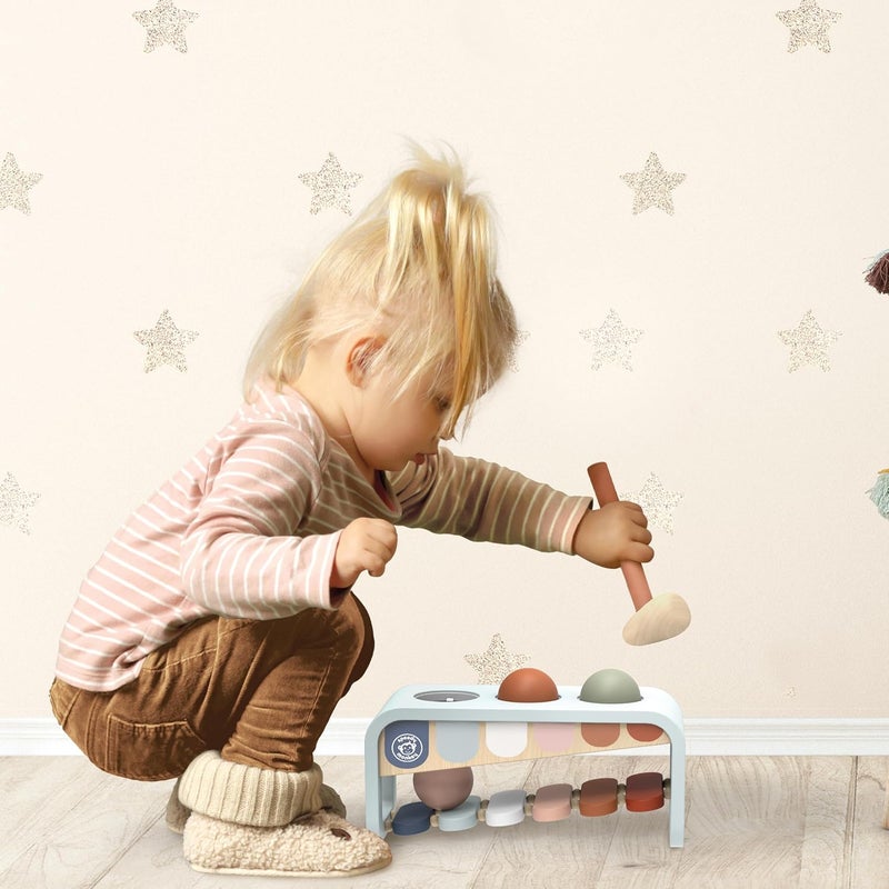 SPEEDY MONKEY Store Tap Tap Xylophone – Vibrant Wooden Xylo Bench with 3 Balls, Hammer Play, Enhances Problem-Solving, and Cognitive Growth | Non-Toxic Finish, Ideal for Kids, Sturdy Learning Toy - Image 2